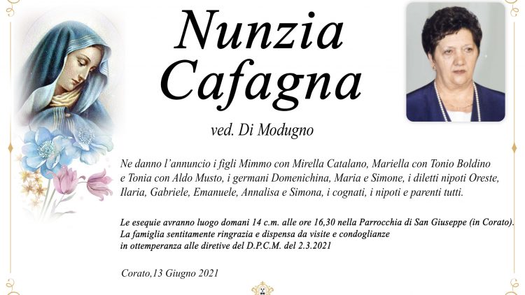 Nunzia Cafagna ved. Di Modugno