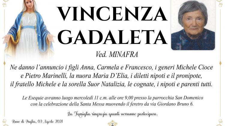 Vincenza Gadaleta ved. Minafra