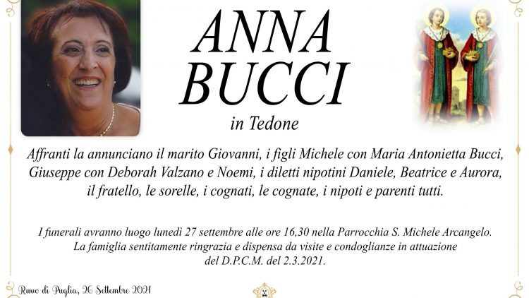 Anna Bucci in Tedone