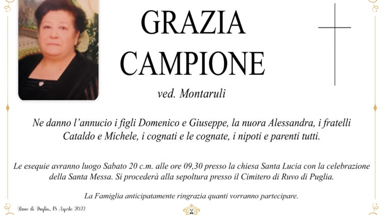 Grazia Campione ved. Montaruli