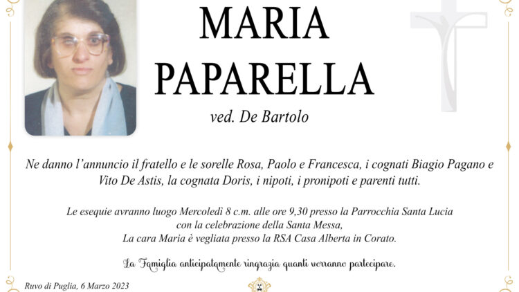 Maria Paparella ved. De Bartolo