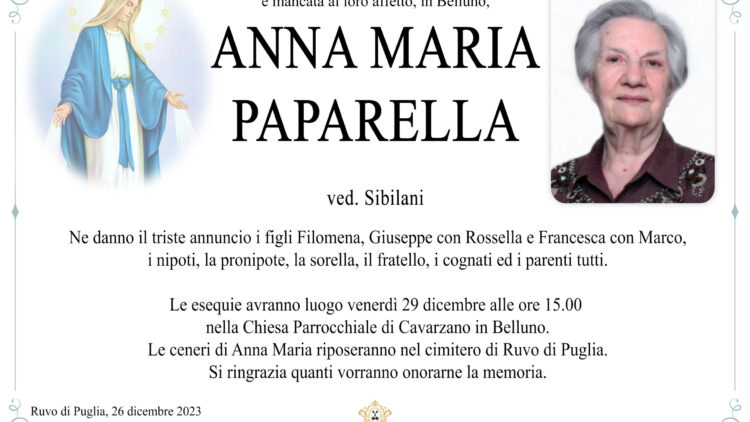 Anna Maria Paparella ved. Sibilani