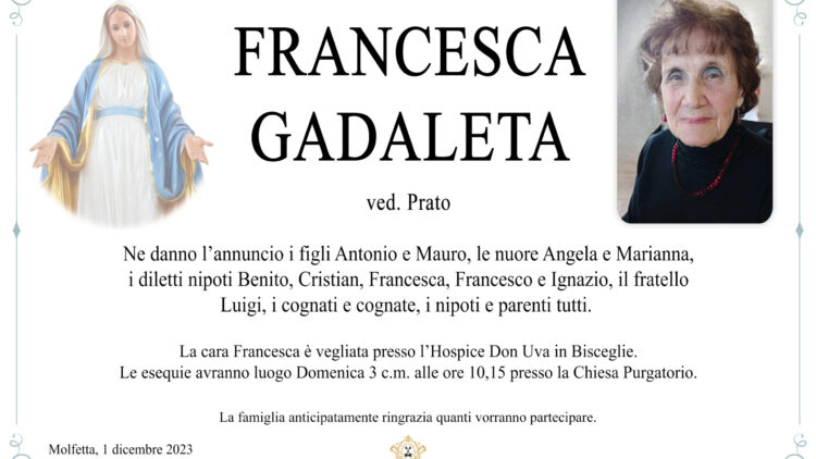 Francesca Gadaleta ved. Prato