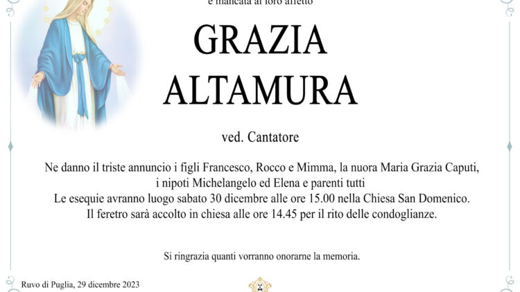 Grazia Altamura ved. Cantatore