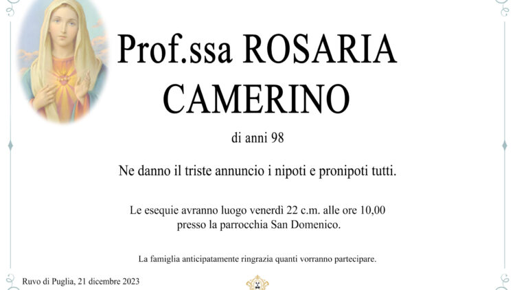 Prof.ssa Rosaria Camerino