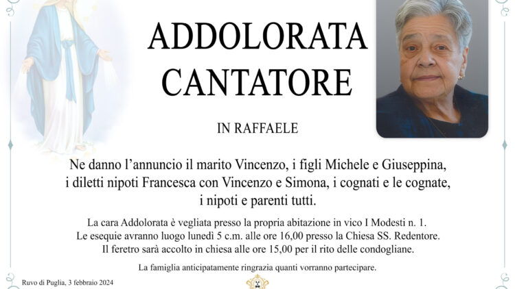 Addolorata Cantatore in Raffaele