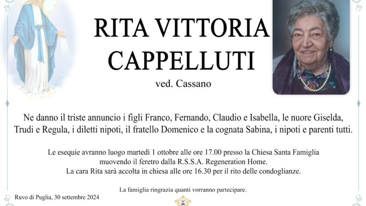 Rita Vittoria Cappelluti ved. Cassano